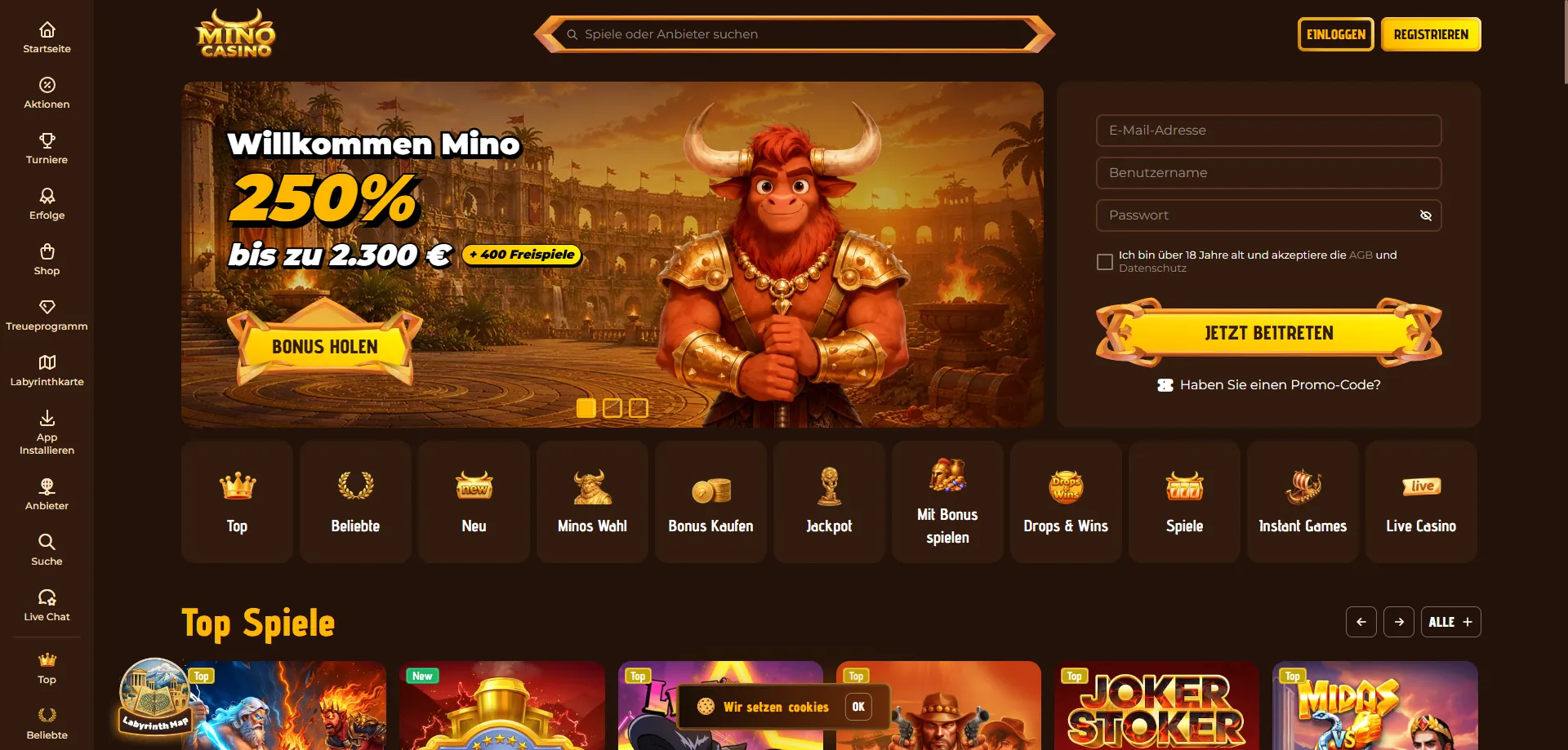 Mino Casino Online – beste Spiele und Boni für AT-Spieler